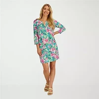 Stella Parker Womens Tropical Knit Dress Swimsuit Cover-Up