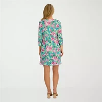 Stella Parker Womens Tropical Knit Dress Swimsuit Cover-Up