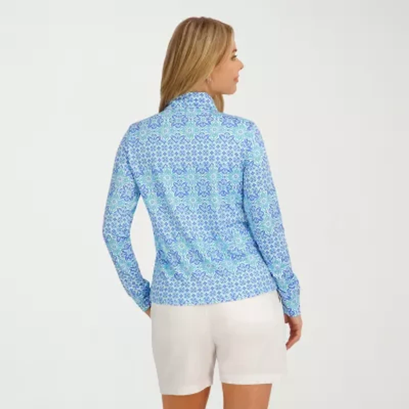 Stella Parker Medallion Swimsuit Cover-Up Tops