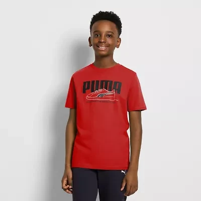 PUMA Big Kid Boys Crew Neck Short Sleeve Graphic T-Shirt
