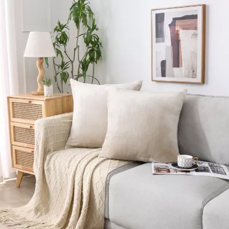 Regal Fur Square Throw Pillow