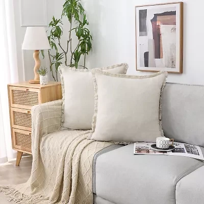 Linen Blend 20x20 Square Throw Pillow