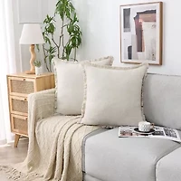 Linen Blend 20x20 Square Throw Pillow