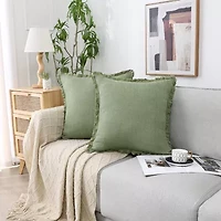 Linen Blend 20x20 Square Throw Pillow