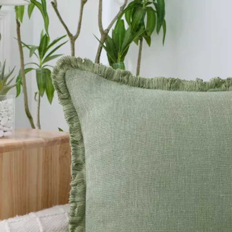 Linen Blend 20x20 Square Throw Pillow