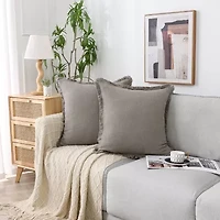 Linen Blend 20x20 Square Throw Pillow