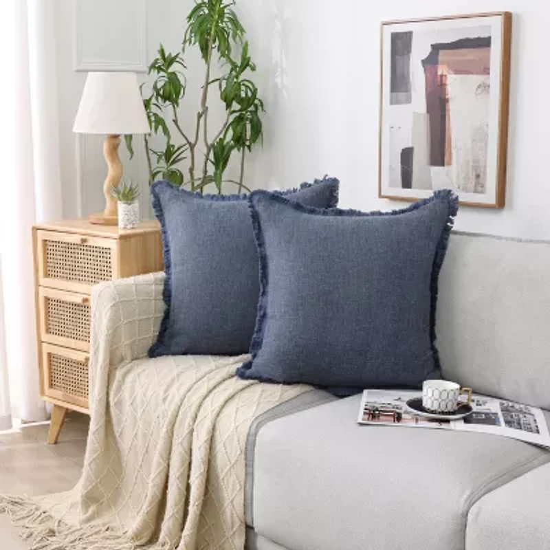 Linen Blend 20x20 Square Throw Pillow