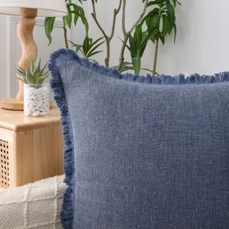 Linen Blend 20x20 Square Throw Pillow