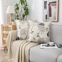 Regal Home Print Linen Poly Blend 20x20 Square Throw Pillow