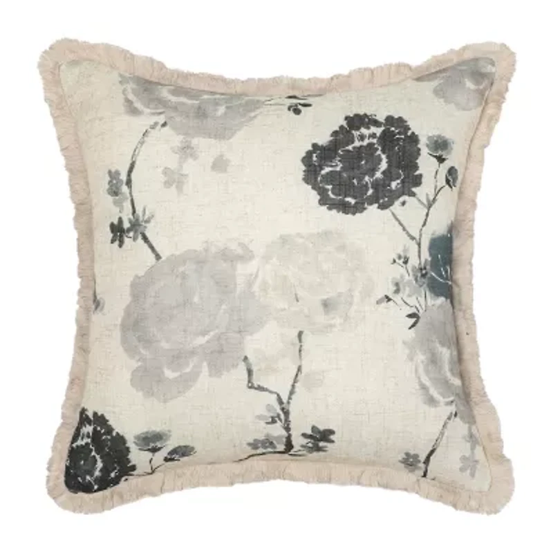 Regal Home Print Linen Poly Blend 20x20 Square Throw Pillow