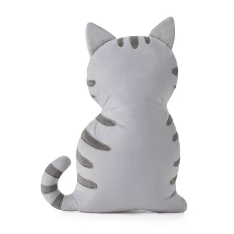 Novelty Gray Cat Throw Pillow