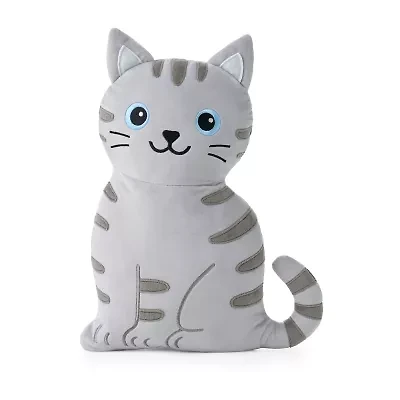 Novelty Gray Cat Throw Pillow