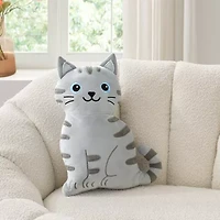 Novelty Gray Cat Throw Pillow