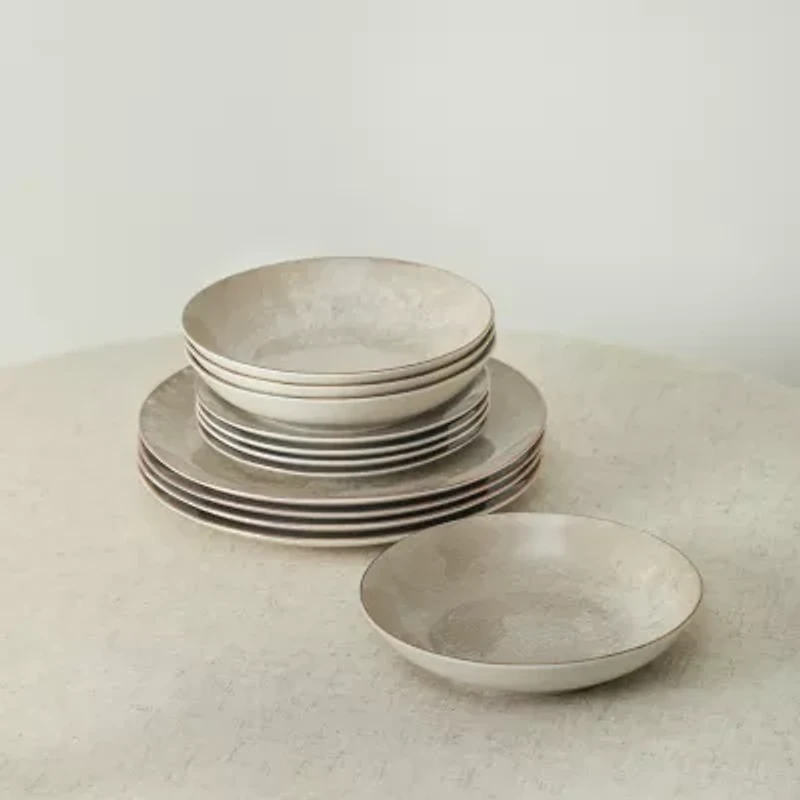 Christian Siriano New York Onyx 12-pc. Porcelain Dinnerware Set
