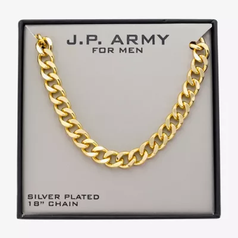 J.P. Army Mens 14K Gold Over Brass 24 Inch Link Chain Necklace