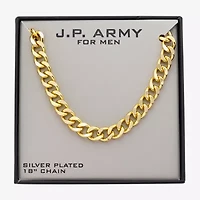 J.P. Army Mens 14K Gold Over Brass 24 Inch Link Chain Necklace