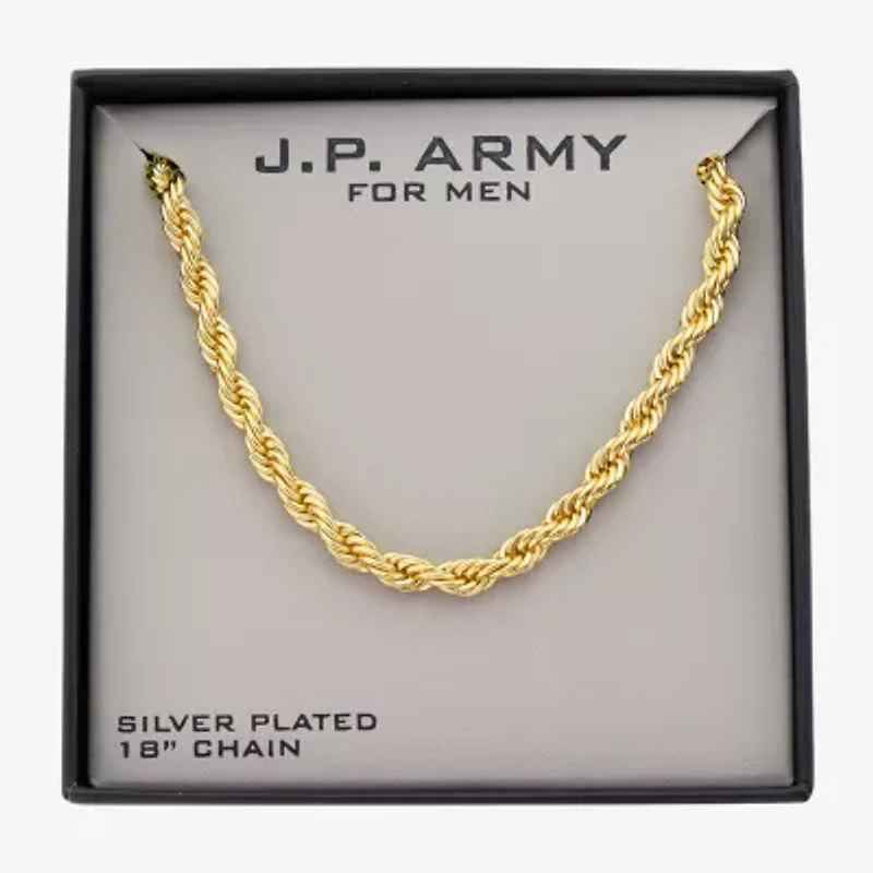 J.P. Army Mens 14K Gold Over Brass 24 Inch Rope Chain Necklace