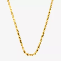 J.P. Army Mens 14K Gold Over Brass 24 Inch Rope Chain Necklace