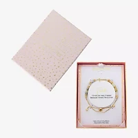 Footnotes Womens Champagne Amazonite 14K Gold Over Brass Cross Bolo Bracelet