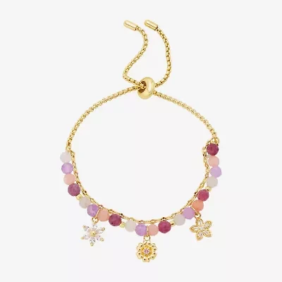 Footnotes Mom Womens Purple Quartz 14K Gold Over Brass Flower Bolo Bracelet