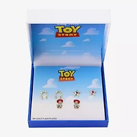 Disney Classics Womens Cubic Zirconia 10K Gold Over Brass Star Toy Story 3 Pair Earring Set