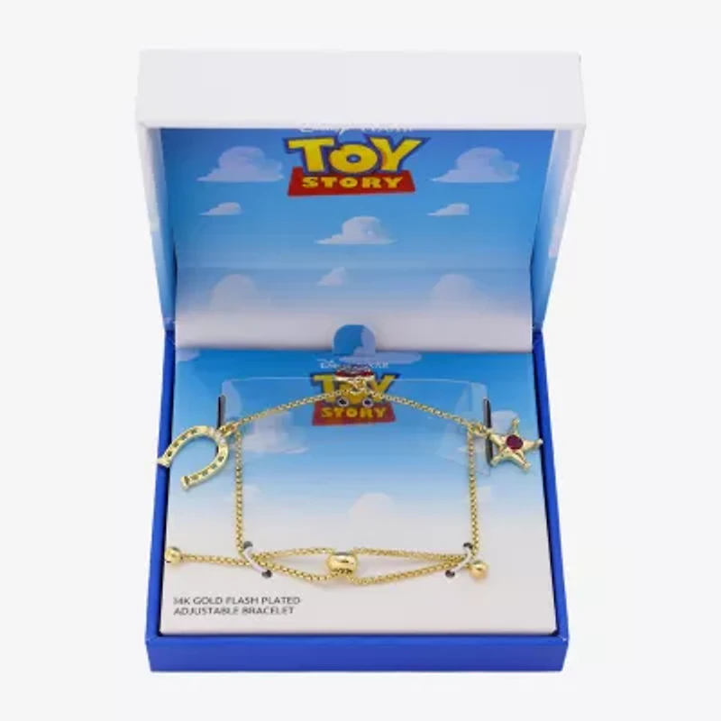 Womens Crystal 10K Gold Over Brass Star Toy Story Bolo Bracelet