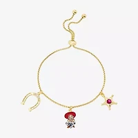 Womens Crystal 10K Gold Over Brass Star Toy Story Bolo Bracelet