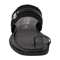 Italian Shoemakers Womens Toe Ring Strap Flat Sandals