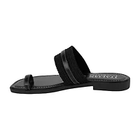Italian Shoemakers Womens Toe Ring Strap Flat Sandals