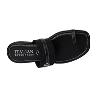 Italian Shoemakers Womens Toe Ring Strap Flat Sandals