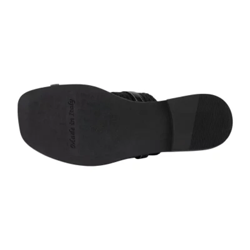 Italian Shoemakers Womens Toe Ring Strap Flat Sandals