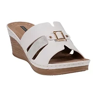 GC Shoes Womens Molane Buckled Wedge Sandals