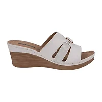 GC Shoes Womens Molane Buckled Wedge Sandals