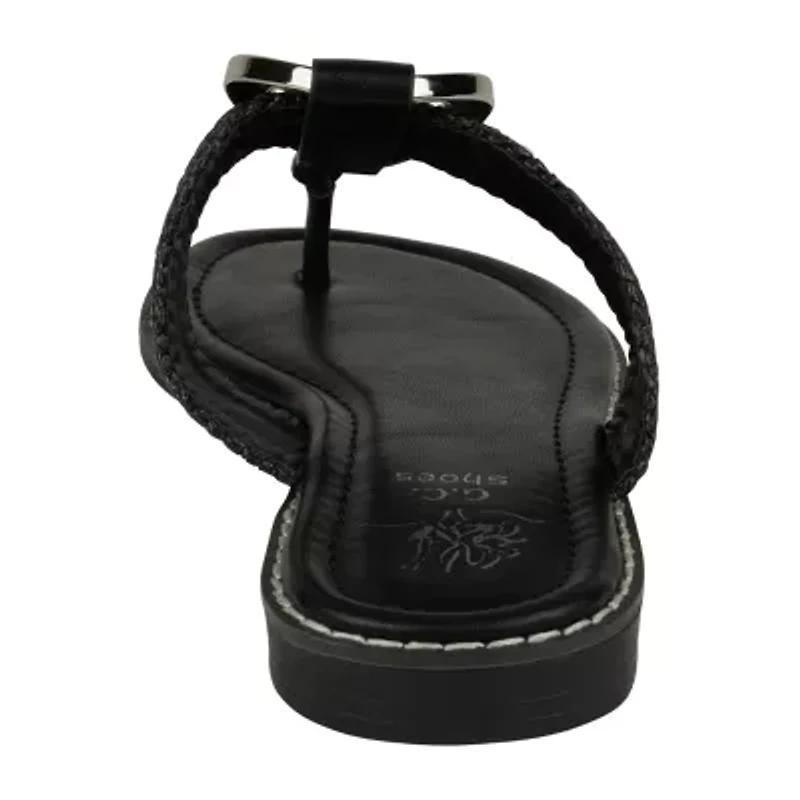 Gc Shoes Womens Jovie  Woven Thong Sandal Flat Sandals