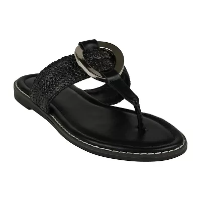 Gc Shoes Womens Jovie  Woven Thong Sandal Flat Sandals