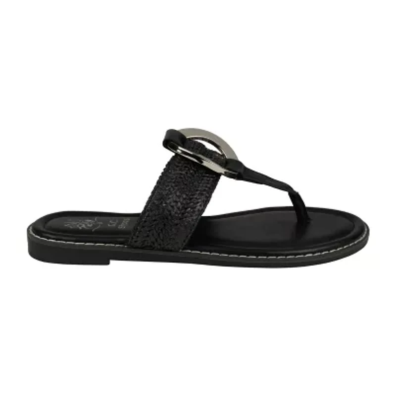 Gc Shoes Womens Jovie  Woven Thong Sandal Flat Sandals