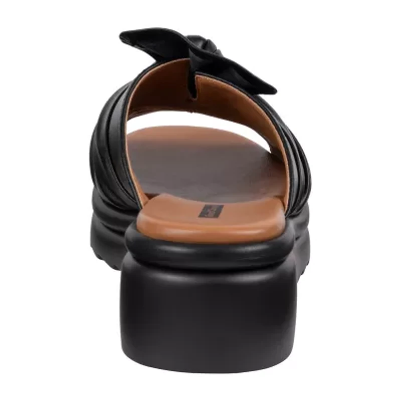 GC Shoes Womens Harlow Knotted Platform Wedge Sandals