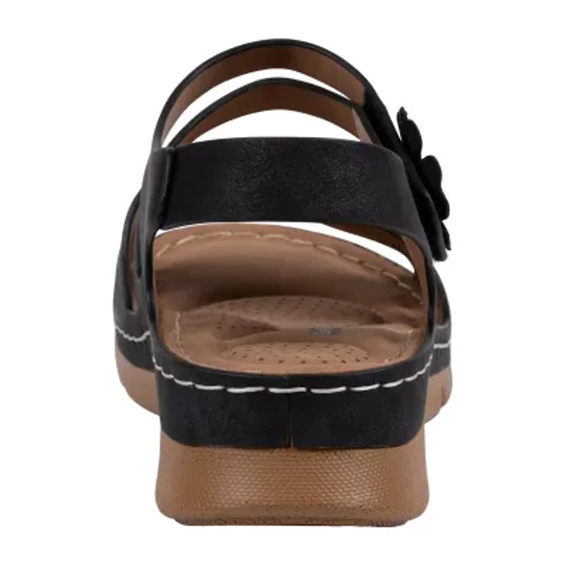 GC Shoes Womens Cadance Floral Wedge Sandals