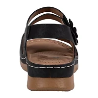 GC Shoes Womens Cadance Floral Wedge Sandals