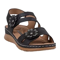 GC Shoes Womens Cadance Floral Wedge Sandals