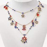 Mixit 4th Of July Layered Womens 18 Inch Strand Necklace