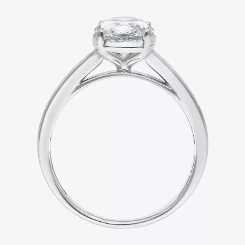 (I / Si2) Womens 1 CT. Lab Grown White Diamond Oval Solitaire Engagement Ring