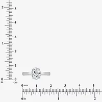 (I / Si2) Womens 1 CT. Lab Grown White Diamond Oval Solitaire Engagement Ring