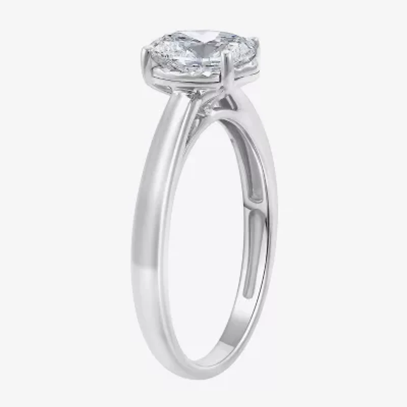 (I / Si2) Womens 1 CT. Lab Grown White Diamond Oval Solitaire Engagement Ring