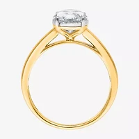 (I / Si2) Womens 1 CT. Lab Grown White Diamond Oval Solitaire Engagement Ring