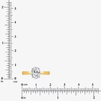 (I / Si2) Womens 1 CT. Lab Grown White Diamond Oval Solitaire Engagement Ring