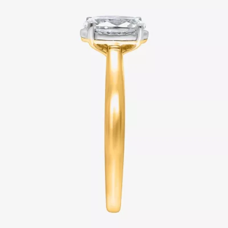 (I / Si2) Womens 1 CT. Lab Grown White Diamond Oval Solitaire Engagement Ring