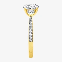 (F / Vs2) Womens 2 1/2 CT. T.W. Lab Grown White Diamond 10K Gold Round Side Stone 3-Stone Engagement Ring