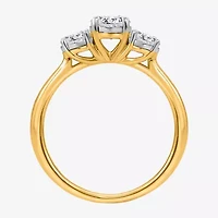 (I / Si2) Womens 1 CT. T.W. Lab Grown White Diamond Sterling Silver Round 3-Stone Engagement Ring