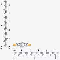 (I / Si2) Womens 1 CT. T.W. Lab Grown White Diamond Sterling Silver Round 3-Stone Engagement Ring